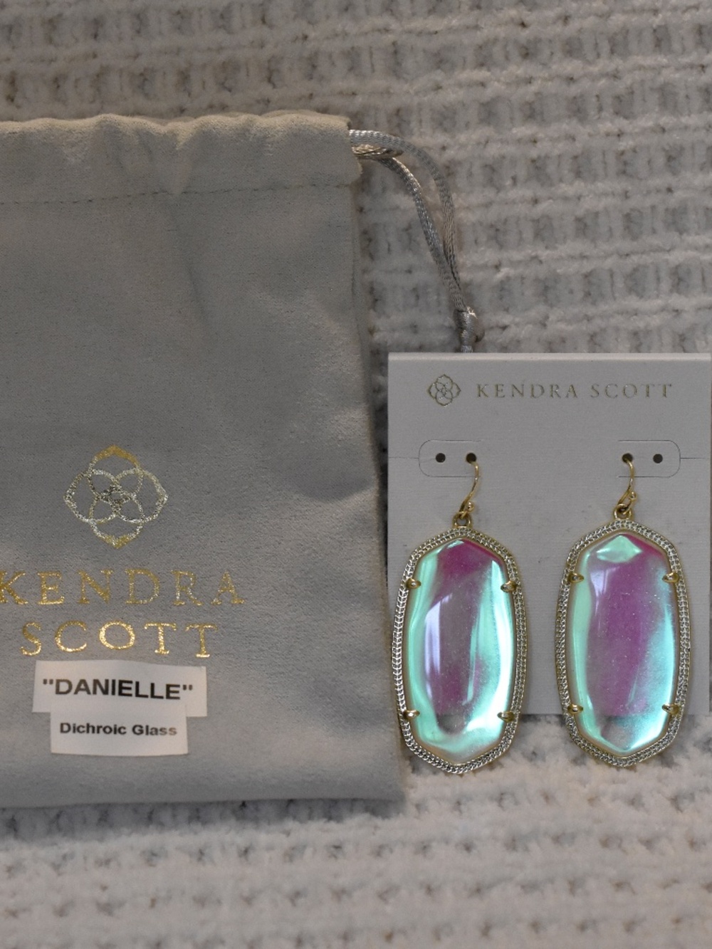 Kendra Scott Gold and Dichroic Glass Earrings
